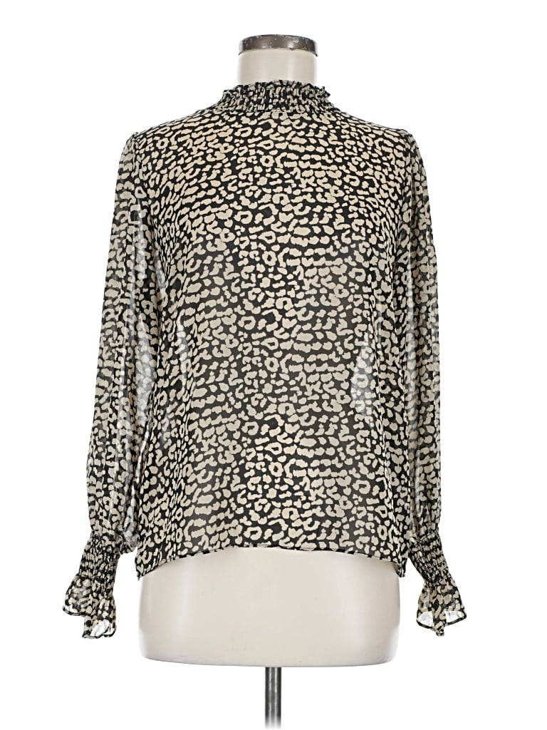 Pre-owned Molly Bracken Long Sleeve Blouse In Silver