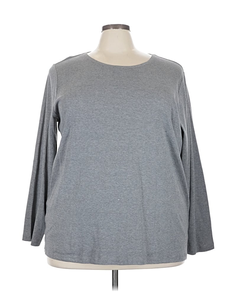 Cj Banks 3/4 Sleeve T-shirt In Gray