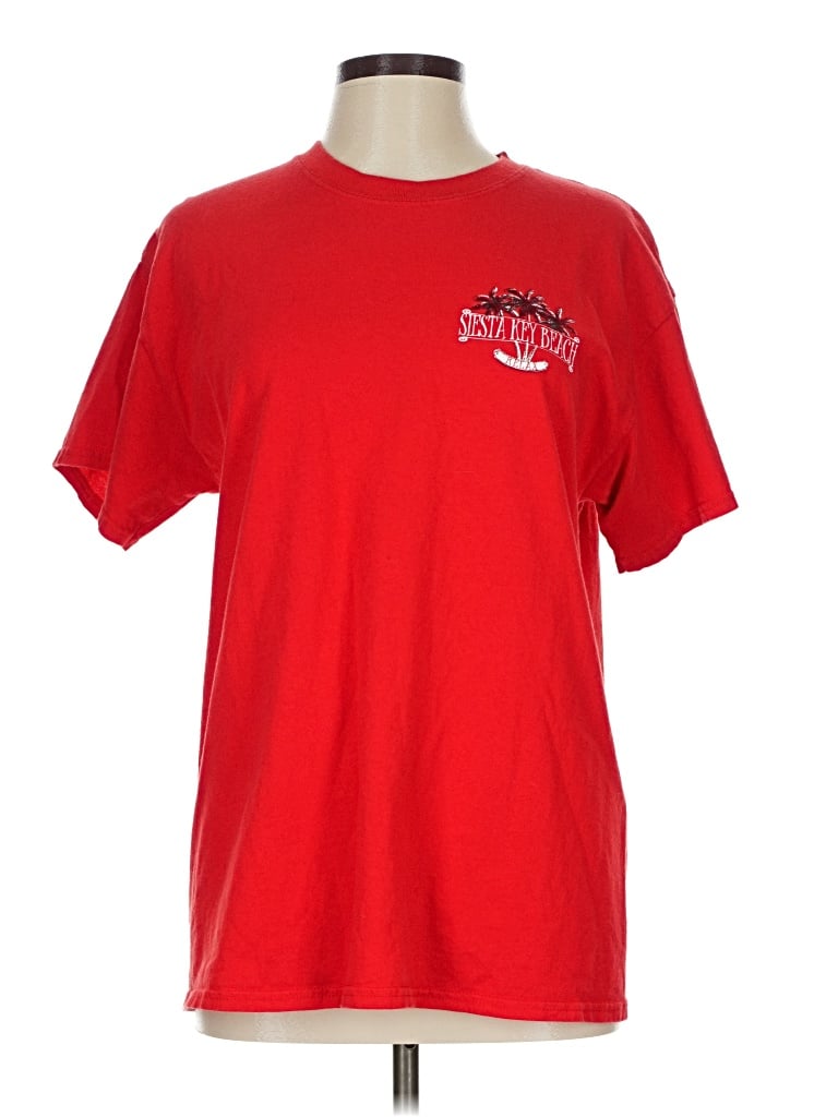 Pre-owned Gildan Short Sleeve T-shirt In Red