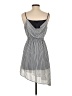 Double Zero 100% Polyester Stripes Gray Casual Dress Size S - photo 2