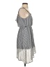 Double Zero 100% Polyester Stripes Gray Casual Dress Size S - photo 4