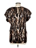 Cable & Gauge 100% Polyester Gold Short Sleeve Blouse Size L - photo 2