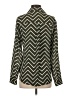 Express Outlet 100% Polyester Chevron-herringbone Green Long Sleeve Blouse Size S - photo 2