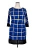 En Focus Studio Plaid Blue Casual Dress Size 14 - photo 1