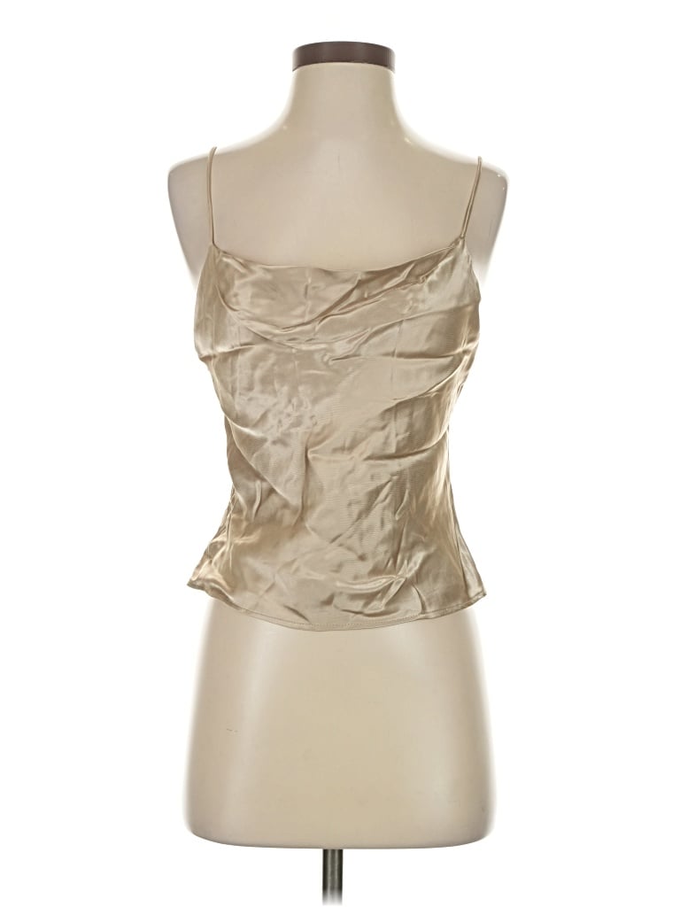 Zara Sleeveless Top Tan Strapless Neckline Tops In Brown