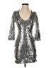 Express Outlet 100% Polyester Metallic Silver Cocktail Dress Size 0 - photo 1