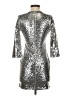 Express Outlet 100% Polyester Metallic Silver Cocktail Dress Size 0 - photo 2