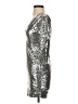 Express Outlet 100% Polyester Metallic Silver Cocktail Dress Size 0 - photo 5