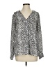 Banana Republic 100% Polyester Animal Print Silver Long Sleeve Blouse Size S - photo 1