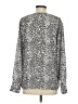 Banana Republic 100% Polyester Animal Print Silver Long Sleeve Blouse Size S - photo 2