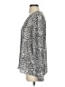 Banana Republic 100% Polyester Animal Print Silver Long Sleeve Blouse Size S - photo 5