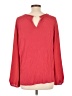 Ann Taylor LOFT 100% Polyester Red Long Sleeve Blouse Size L - photo 2