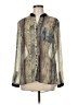 Sparkle & Fade 100% Polyester Animal Print Green Long Sleeve Blouse Size M - photo 1
