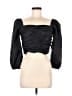 J.Crew 100% Polyester Black 3/4 Sleeve Top Size 6 - photo 1
