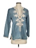 J.Crew 100% Cotton Blue 3/4 Sleeve Blouse Size 4 - photo 1