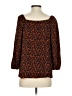 J.Jill Animal Print Brown Orange 3/4 Sleeve Blouse Size S - photo 2
