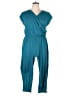 Valia Solid Teal Jumpsuit Size 1X - photo 1