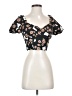 RVCA Black Short Sleeve Blouse Size S - photo 1