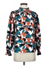 Shein Floral Teal Long Sleeve Blouse Size 4 - photo 1