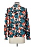 Shein Floral Teal Long Sleeve Blouse Size 4 - photo 2