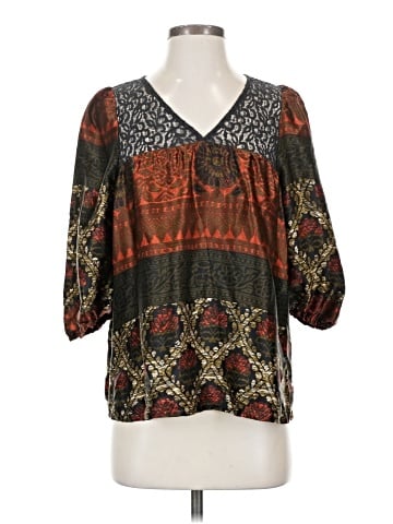 Sundance 3/4 Sleeve Silk Top (view 1)