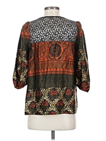 Sundance 3/4 Sleeve Silk Top (view 2)