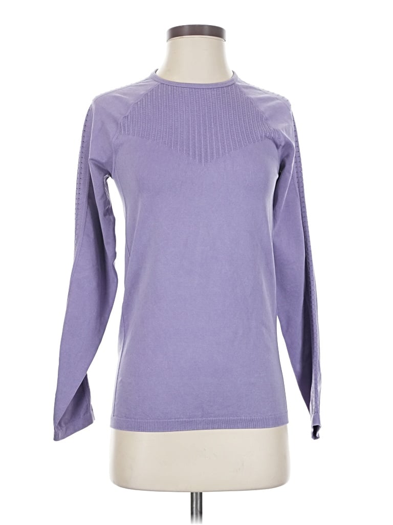Pre-owned Fabletics Long Sleeve T-shirt In Purple
