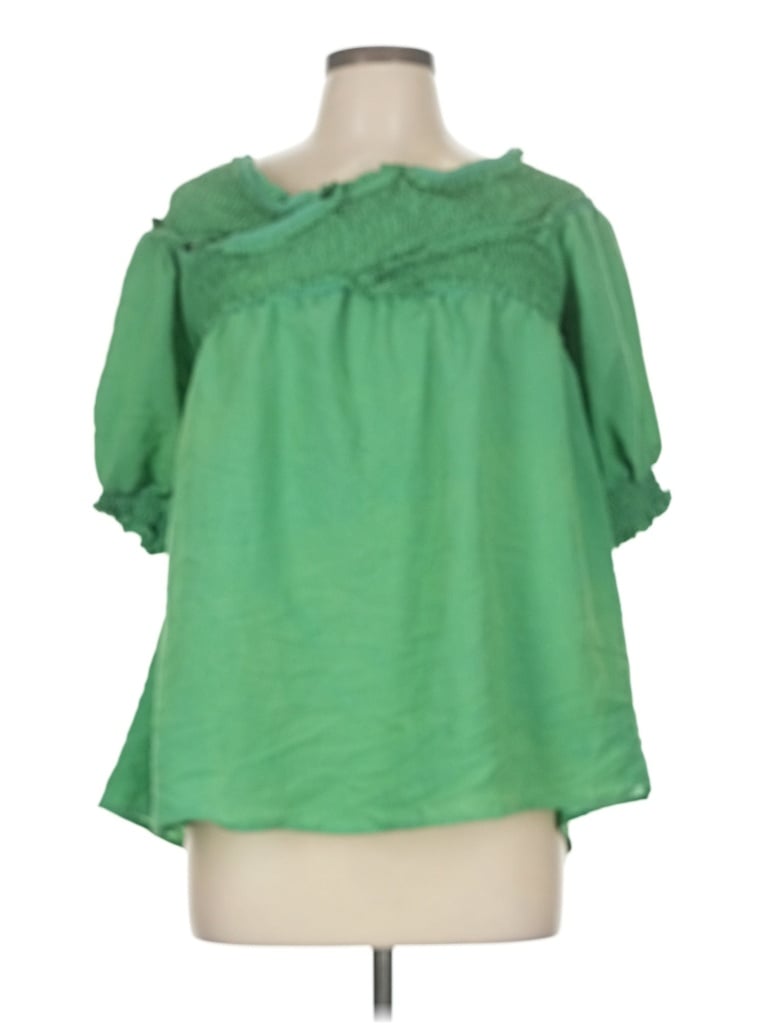 Pre-owned Oddi 3/4 Sleeve Blouse In Green
