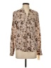 Calvin Klein 100% Polyester Paisley Tan Long Sleeve Blouse Size S - photo 1