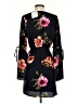 Ivy 100% Polyester Floral Black Casual Dress Size S - photo 2