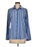 Shein Stripes Blue Long Sleeve Blouse Size 6 - photo 1