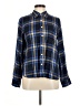 Route 66 100% Rayon Plaid Blue Long Sleeve Button-Down Shirt Size M - photo 1