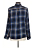 Route 66 100% Rayon Plaid Blue Long Sleeve Button-Down Shirt Size M - photo 2
