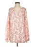 Unbranded 100% Polyester Pink Long Sleeve Blouse Size L - photo 1