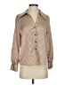 Zara Houndstooth Tan Long Sleeve Blouse Size XS - photo 1