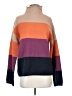 Mystree Color Block Stripes Orange Turtleneck Sweater Size S - photo 1