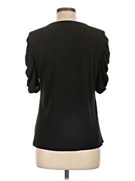 Chemisier Noir NY Collection Femme – Taille L, Manches Courtes, Occasion Très Bon état