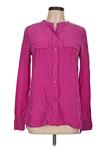 Vince. Long Sleeve Silk Top (view 1)