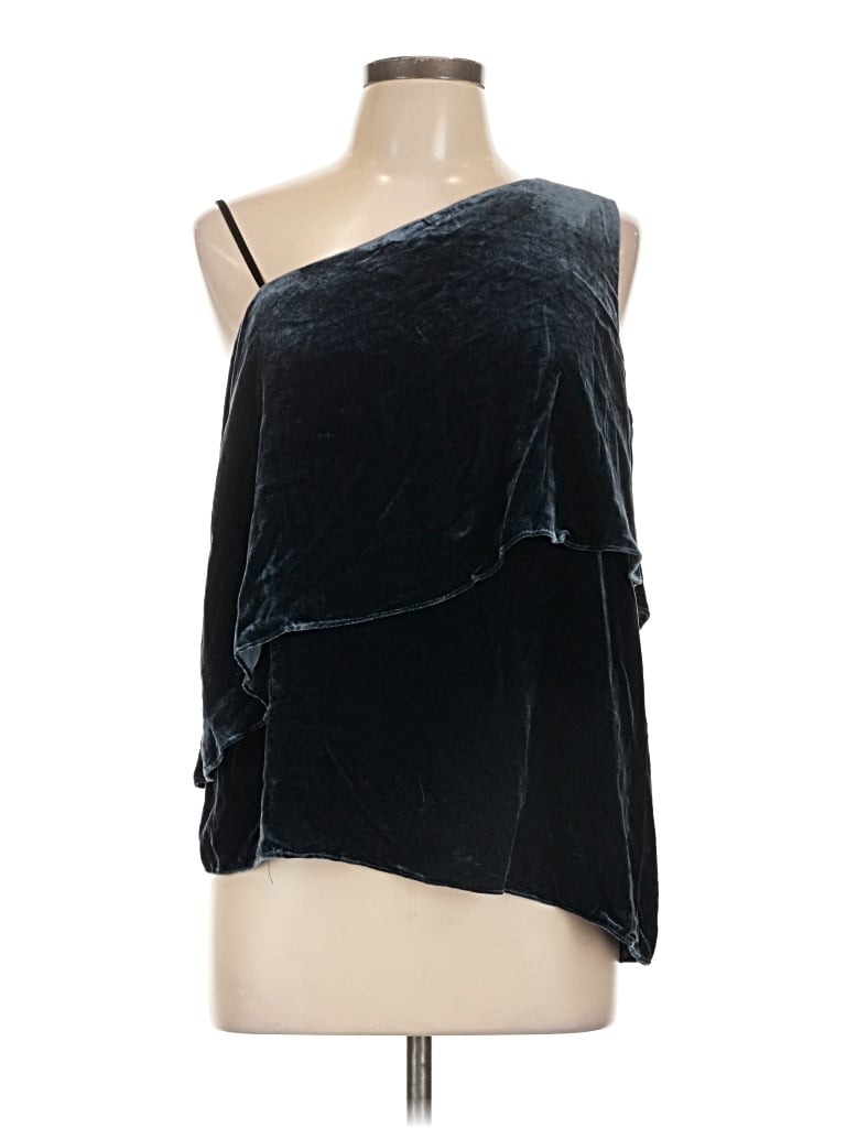 Pre-owned Parker Sleeveless Top Black One Shoulder Neckline Tops