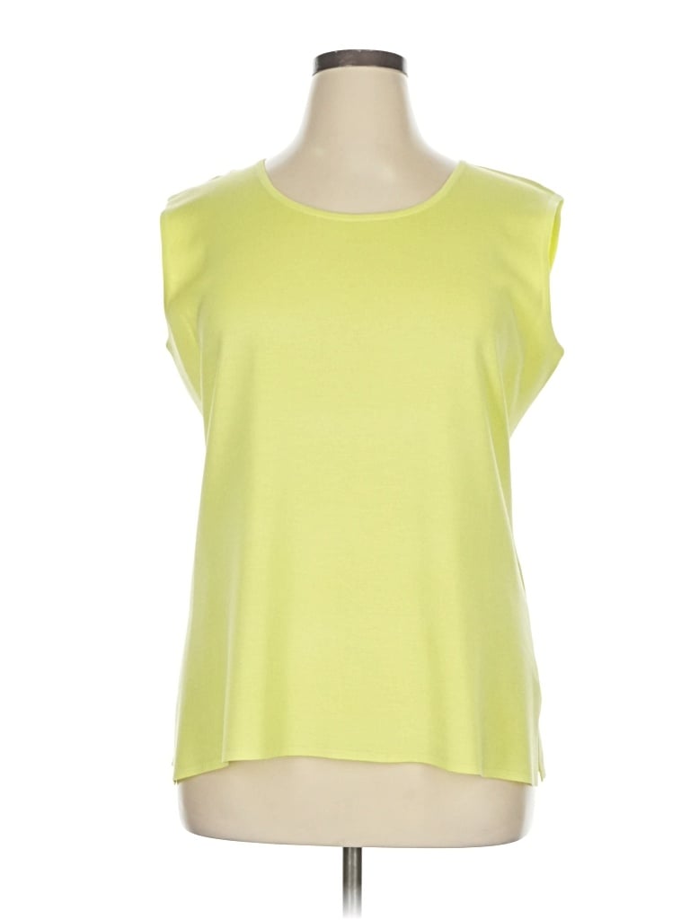 Pre-owned Misook Sleeveless Blouse In Yellow