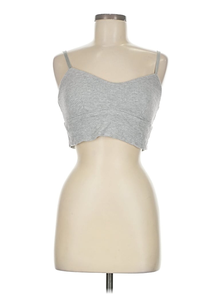 Pre-owned Eberjey Tank Top Silver Strapless Neckline Tops