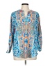 Unbranded Paisley Blue Long Sleeve Blouse Size L - photo 1