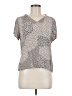 MOD Lusive 100% Rayon Animal Print Silver Short Sleeve Top Size M - photo 1
