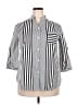 Unbranded Stripes Gray 3/4 Sleeve Button-Down Shirt Size 2X - photo 1