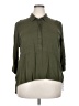 JunaRose 100% Viscose Green 3/4 Sleeve Button-Down Shirt Size 18 - photo 1