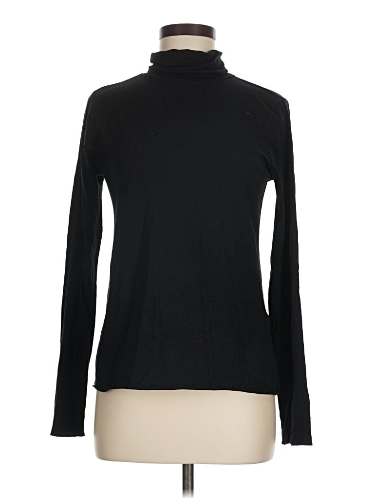 Pre-owned Andrea Jovine Long Sleeve Top Black Turtleneck Tops