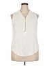 Torrid 100% Rayon Ivory Sleeveless Button-Down Shirt Size 2X Plus (2) - photo 1