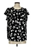Investments 100% Polyester Black Short Sleeve Blouse Size M - photo 1
