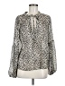 Reset by Jane 100% Polyester Animal Print Silver Long Sleeve Blouse Size M - photo 1