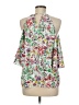 Do & Be 100% Polyester Green 3/4 Sleeve Blouse Size M - photo 2